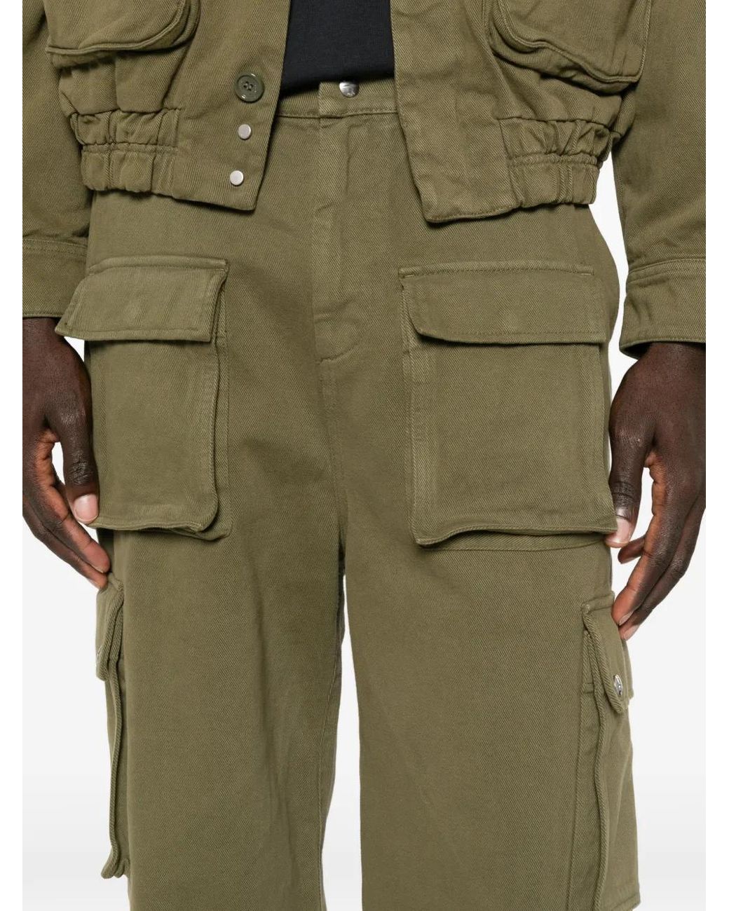 Rhude Green Multi-Pocket Cargo Pants for men