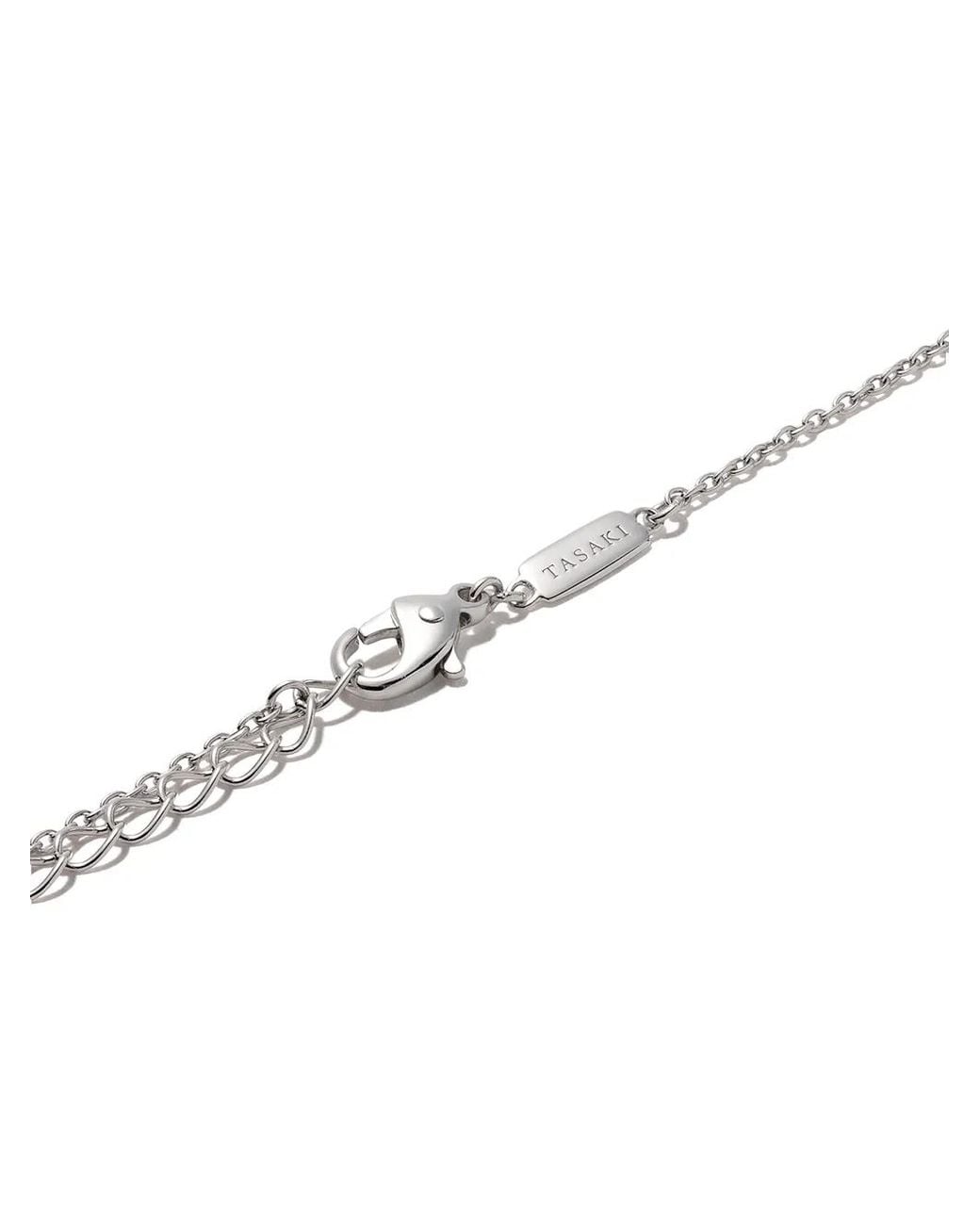 Tasaki White 18Kt Balance Solo Diamond And Akoya Pearl Necklace