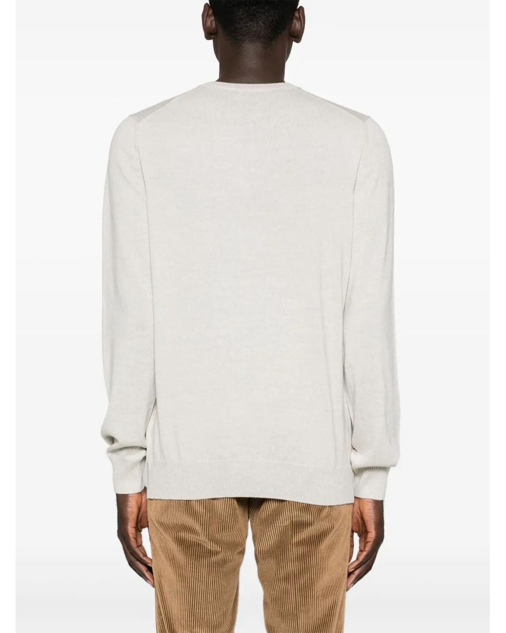 Fay White Wool Sweater for men