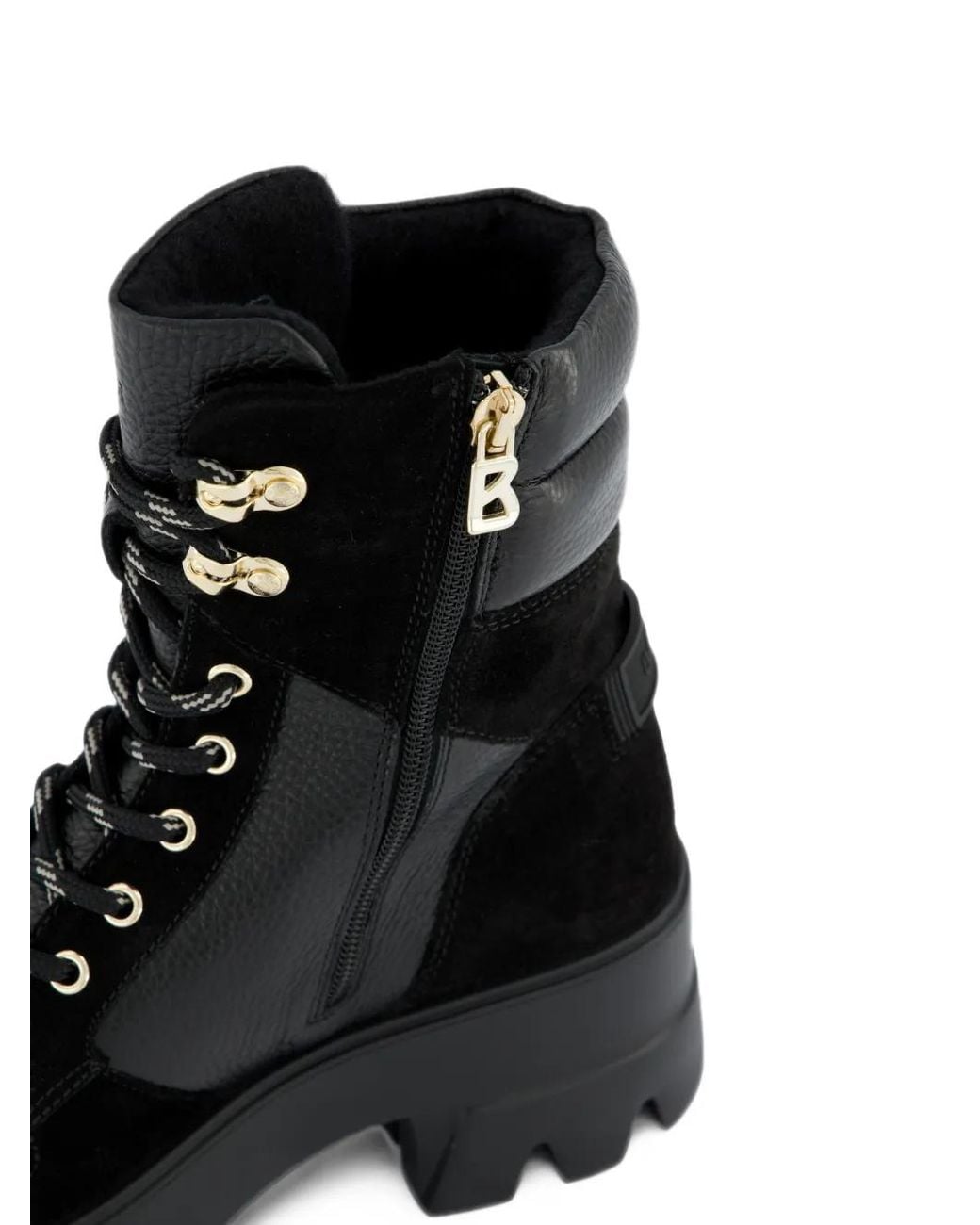Bogner Black Panelled Lace-Up Boots