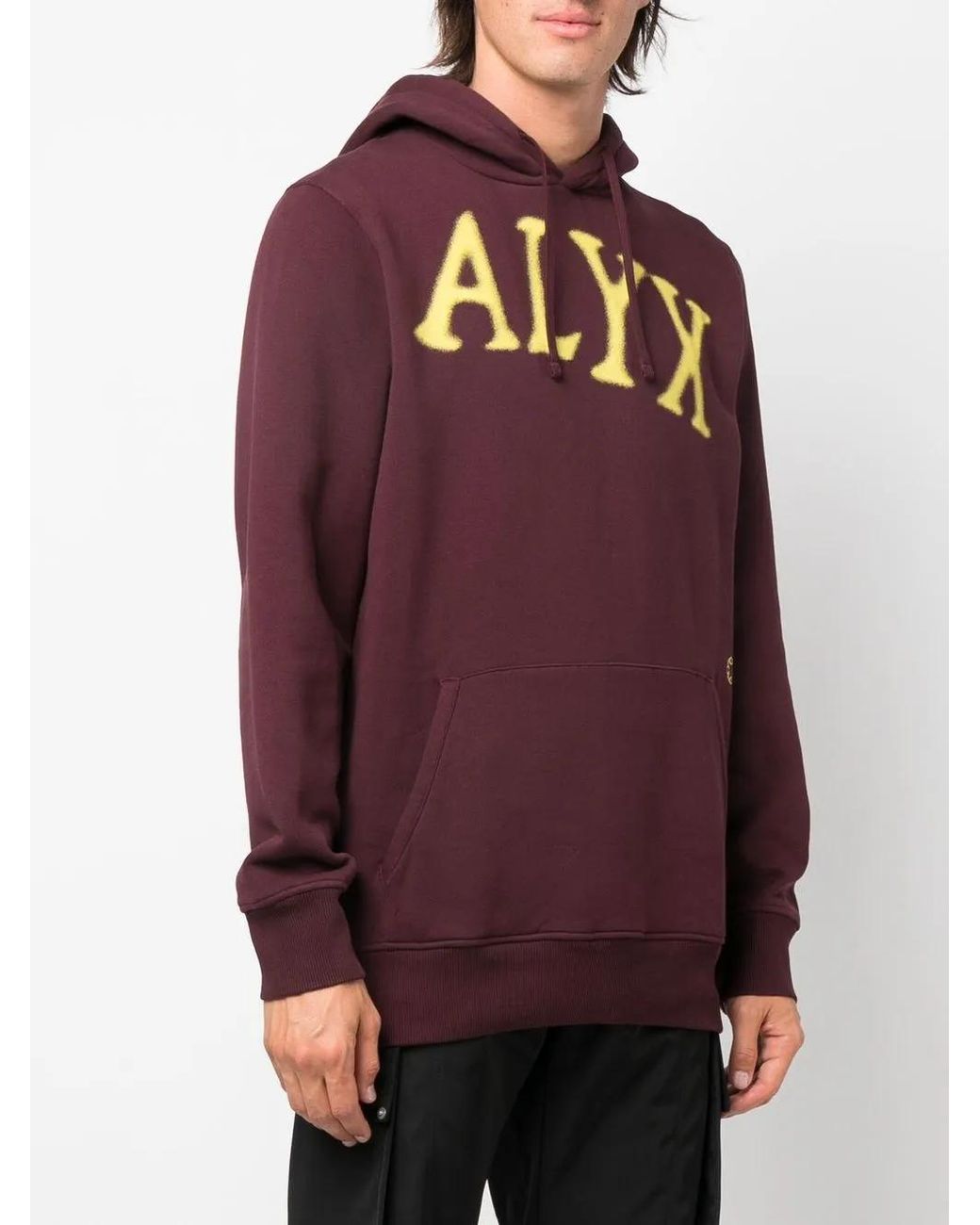 1017 ALYX 9SM Red Logo-Print Long-Sleeved Hoodie