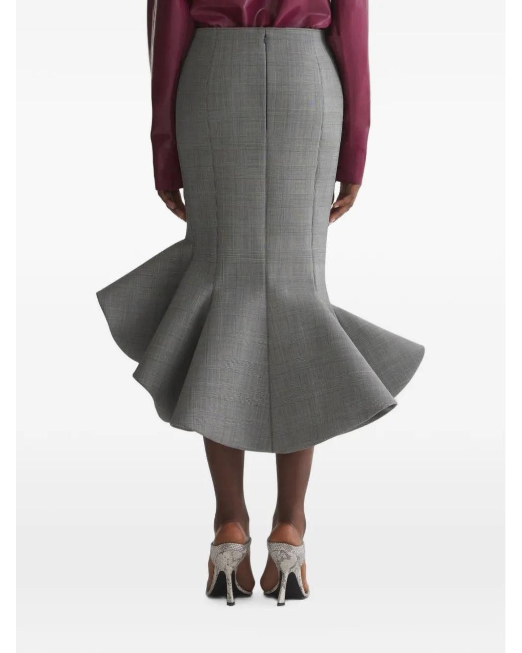 Mugler Rok Met Ruches in het Gray