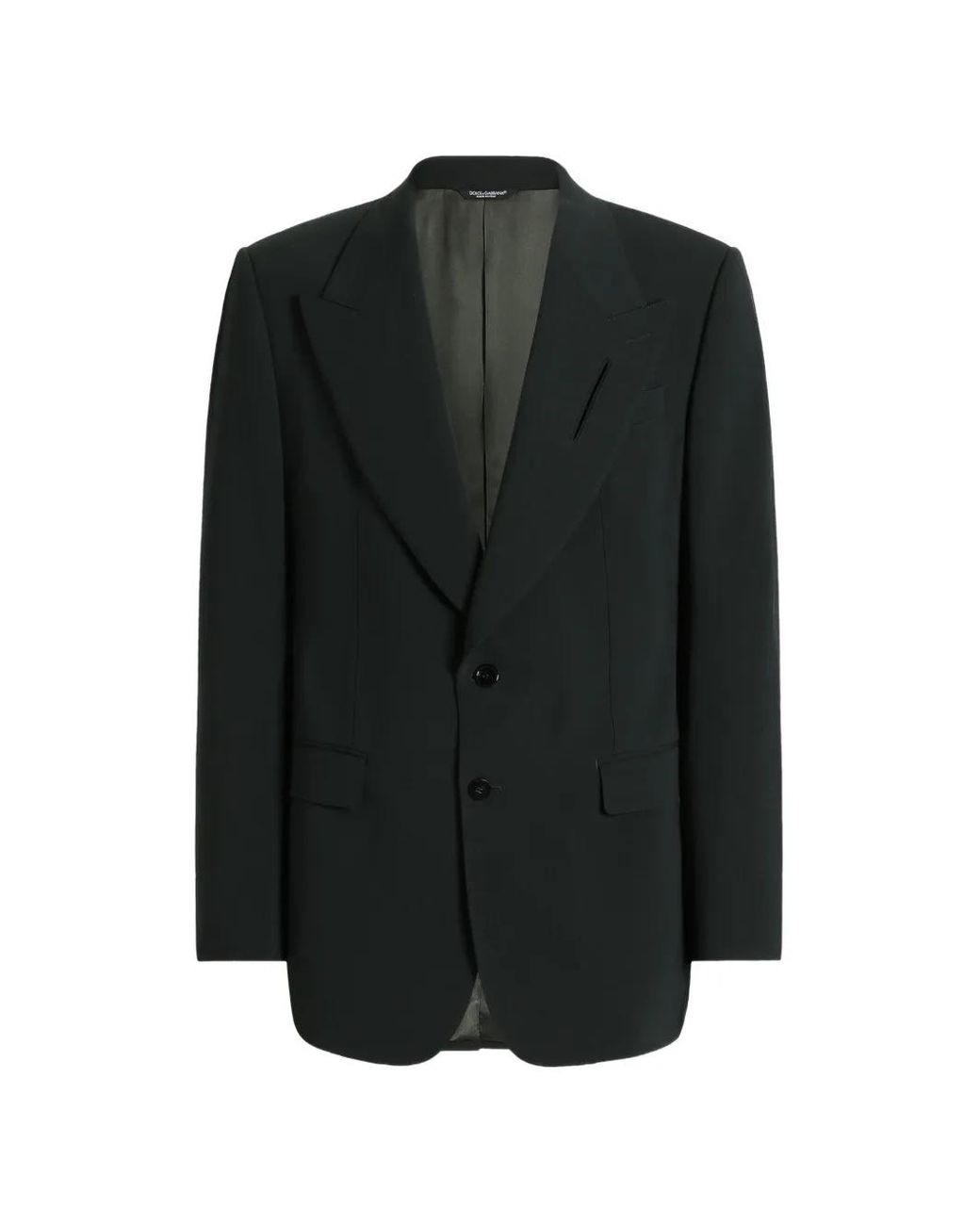 Dolce & Gabbana Black Single-Breasted Micro-Rib Jacket for men