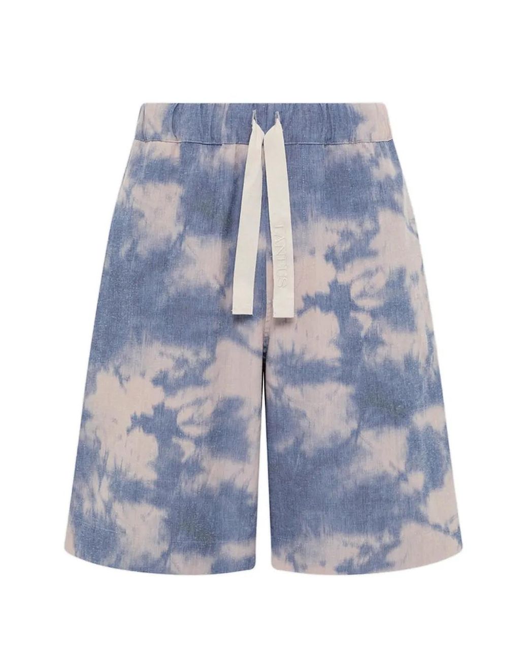 Laneus Blue Tie-Dye Drawstring-Fastening Shorts for men