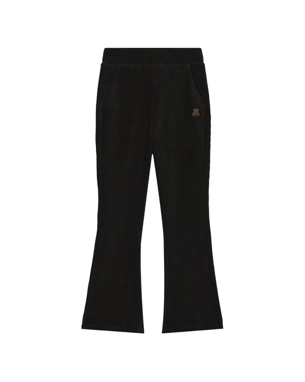 Izzue Black Corduroy-Effect Flared Trousers