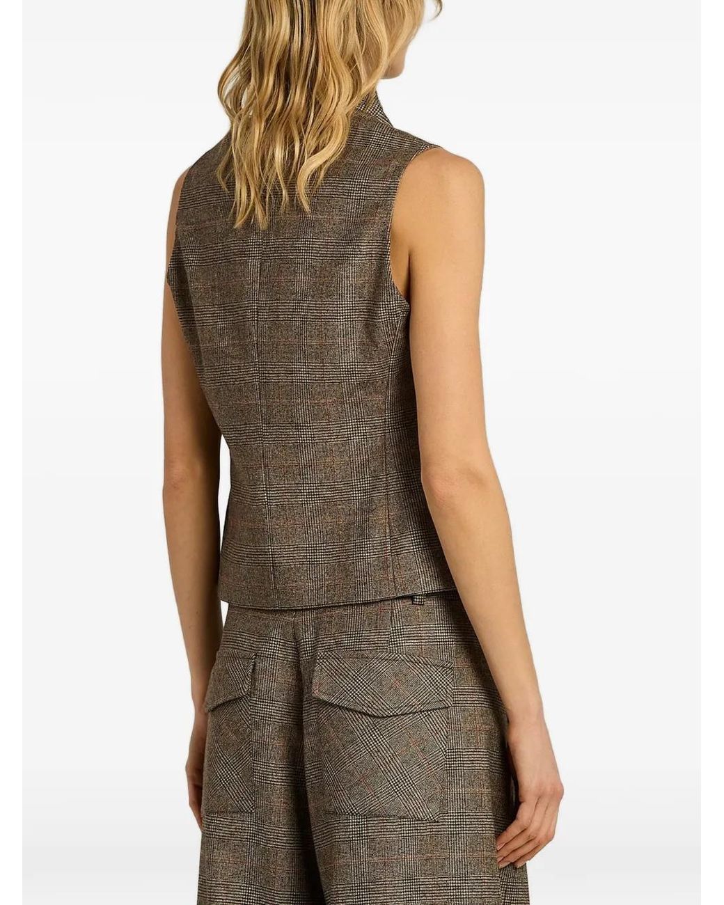 Kiton Green Check Single-Breasted Waistcoat