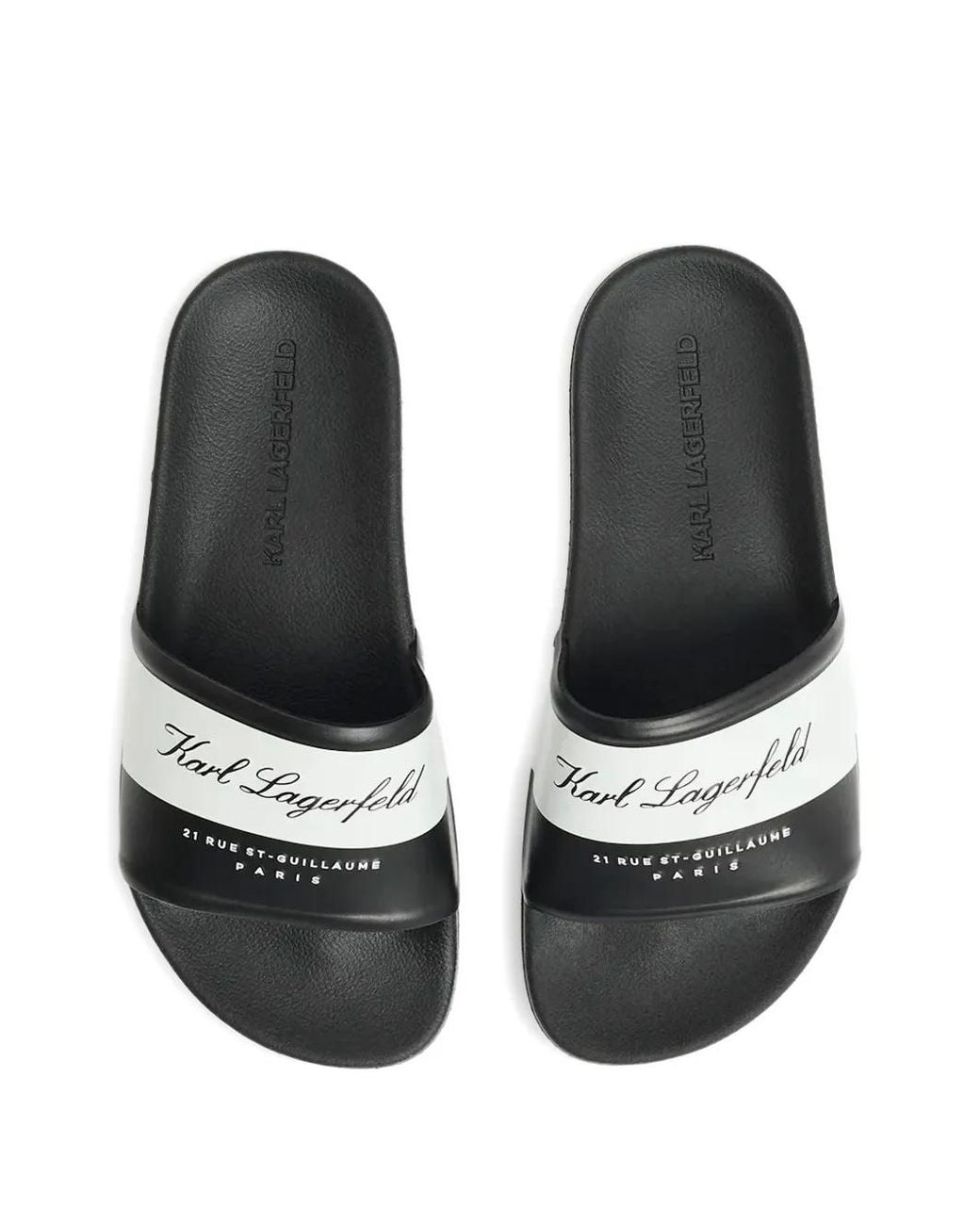 Karl Lagerfeld White Kondo 2.0 Logo-Print Slides