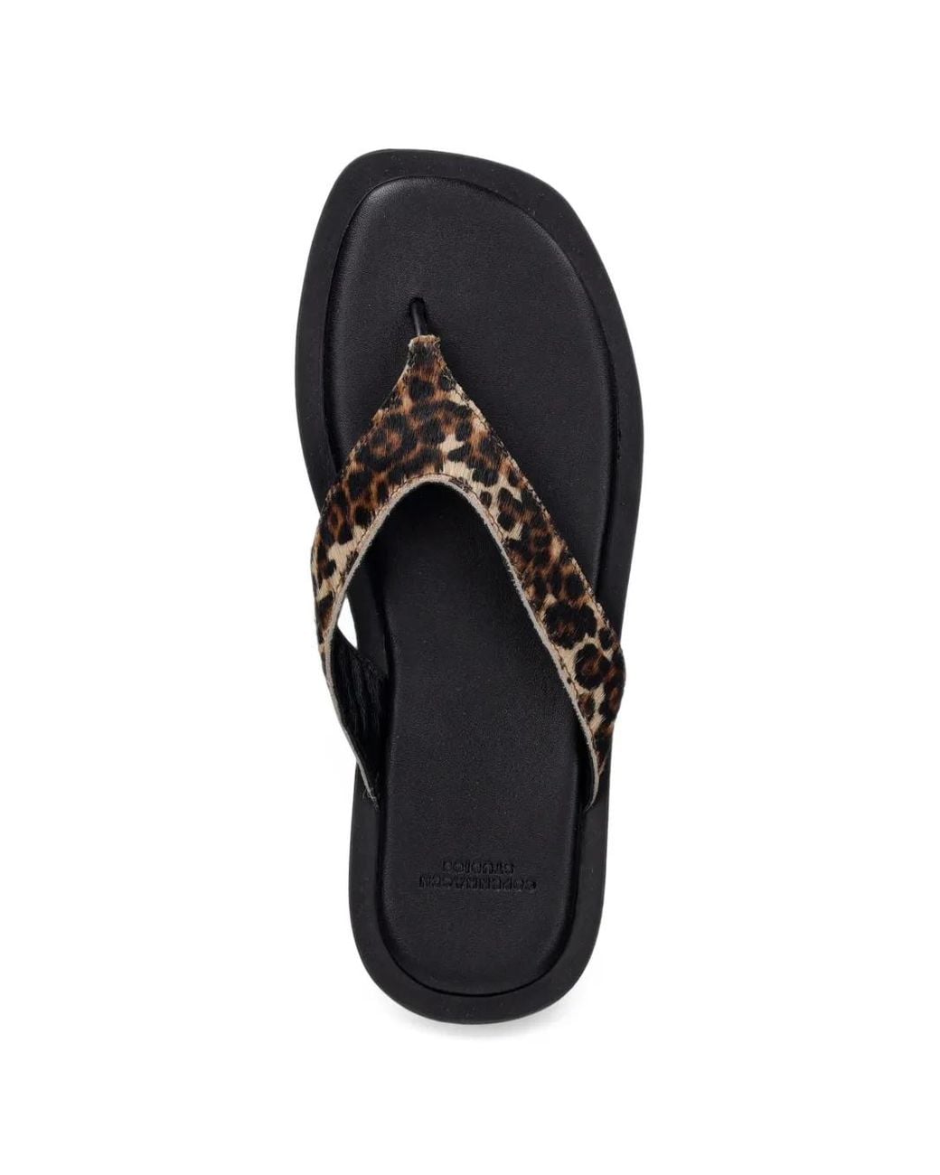 COPENHAGEN Black Print Thong-Strap Slide