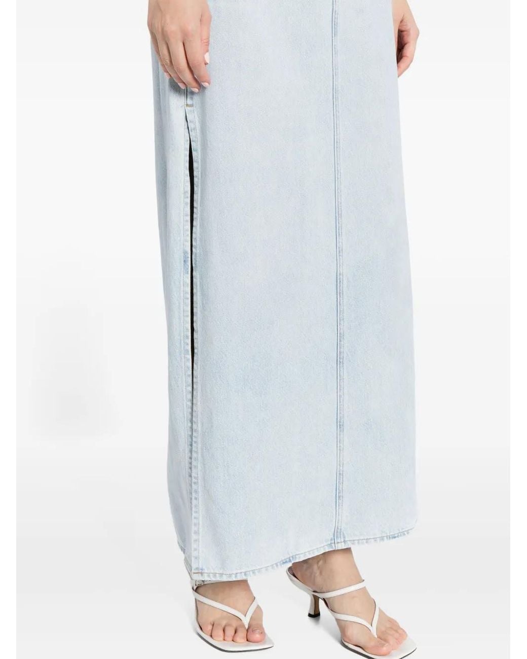 Agolde Blue Astrid Denim Maxi Skirt