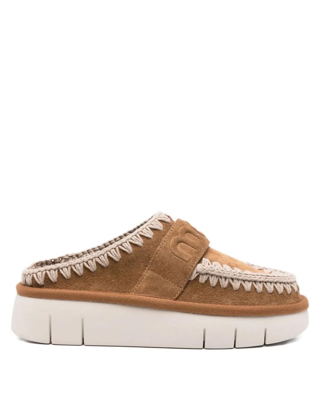 Mou Brown 45Mm Suede Platform Mules