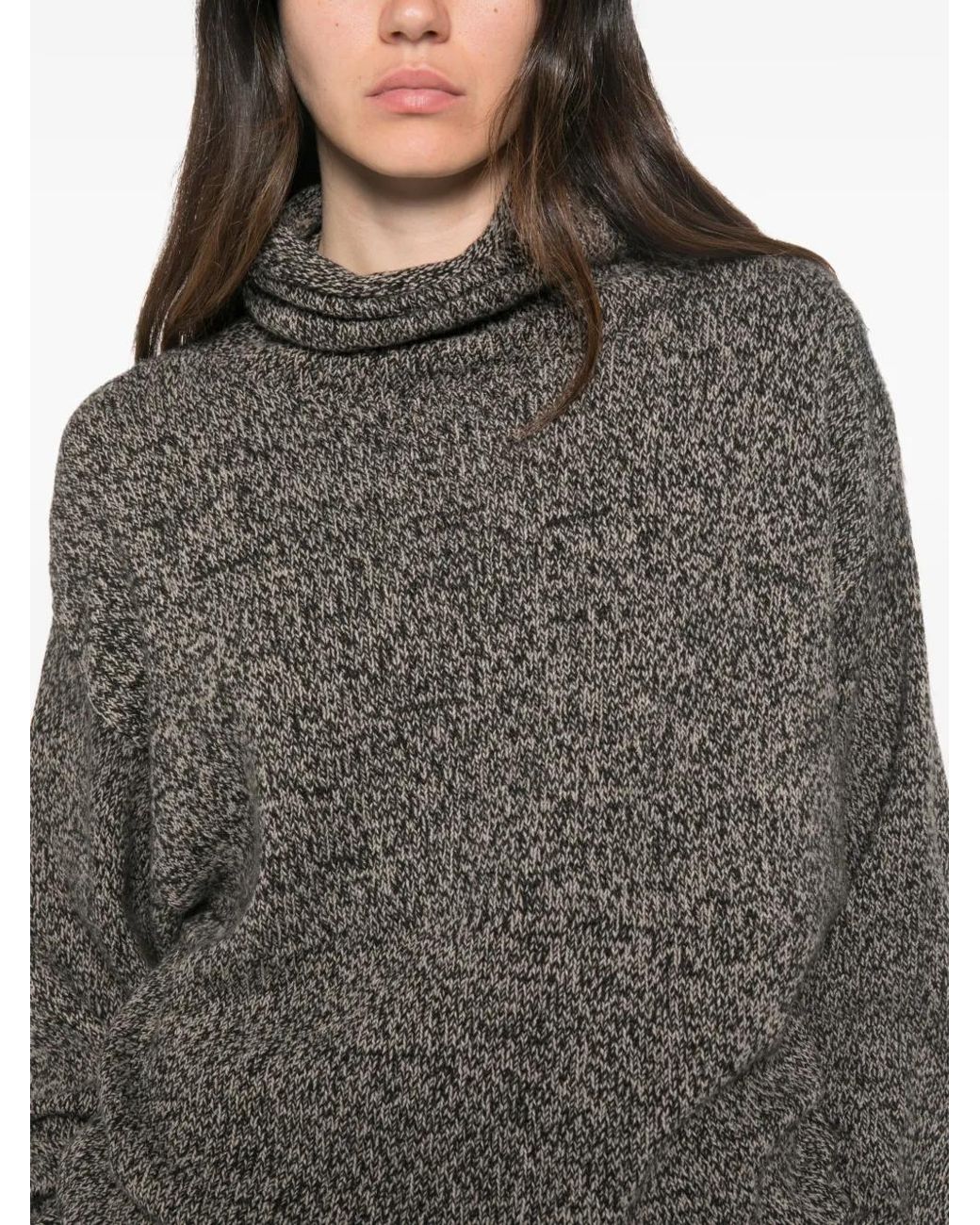 Baserange Black Kem Mock-Neck Marl-Knit Sweater