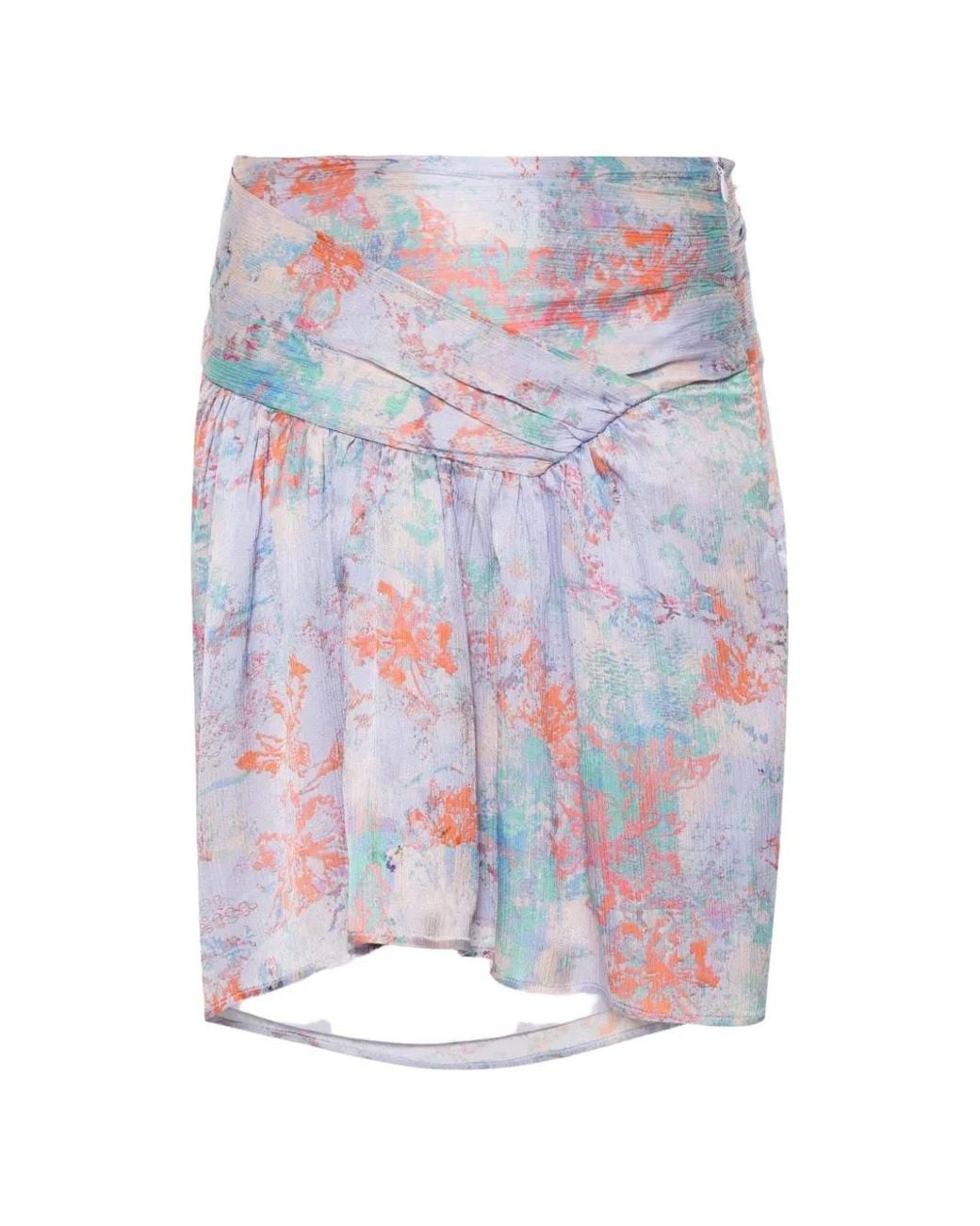 IRO White Theoline Ruffled Abstract-Print A-Line Mini Skirt