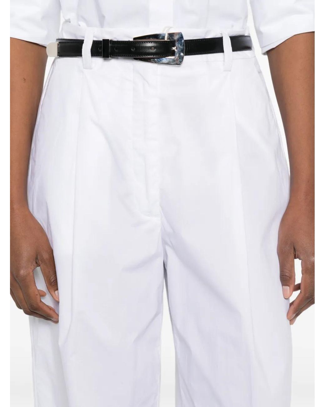 Thelatest White Axel Pleated Trousers