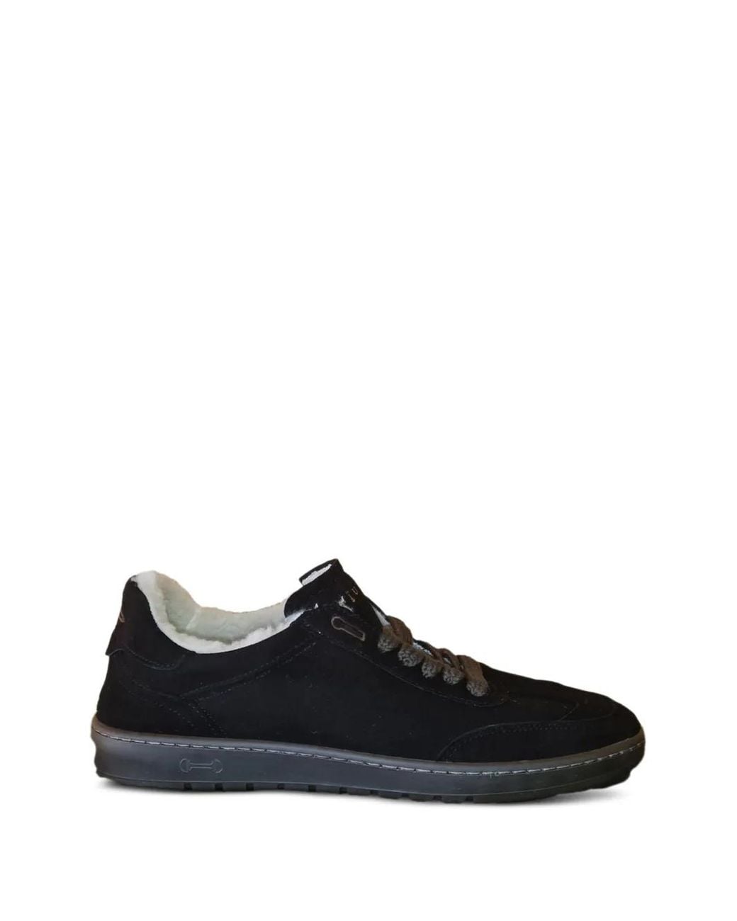 PIUMESTUDIO Black Faux-Fur-Lined Sneakers for men