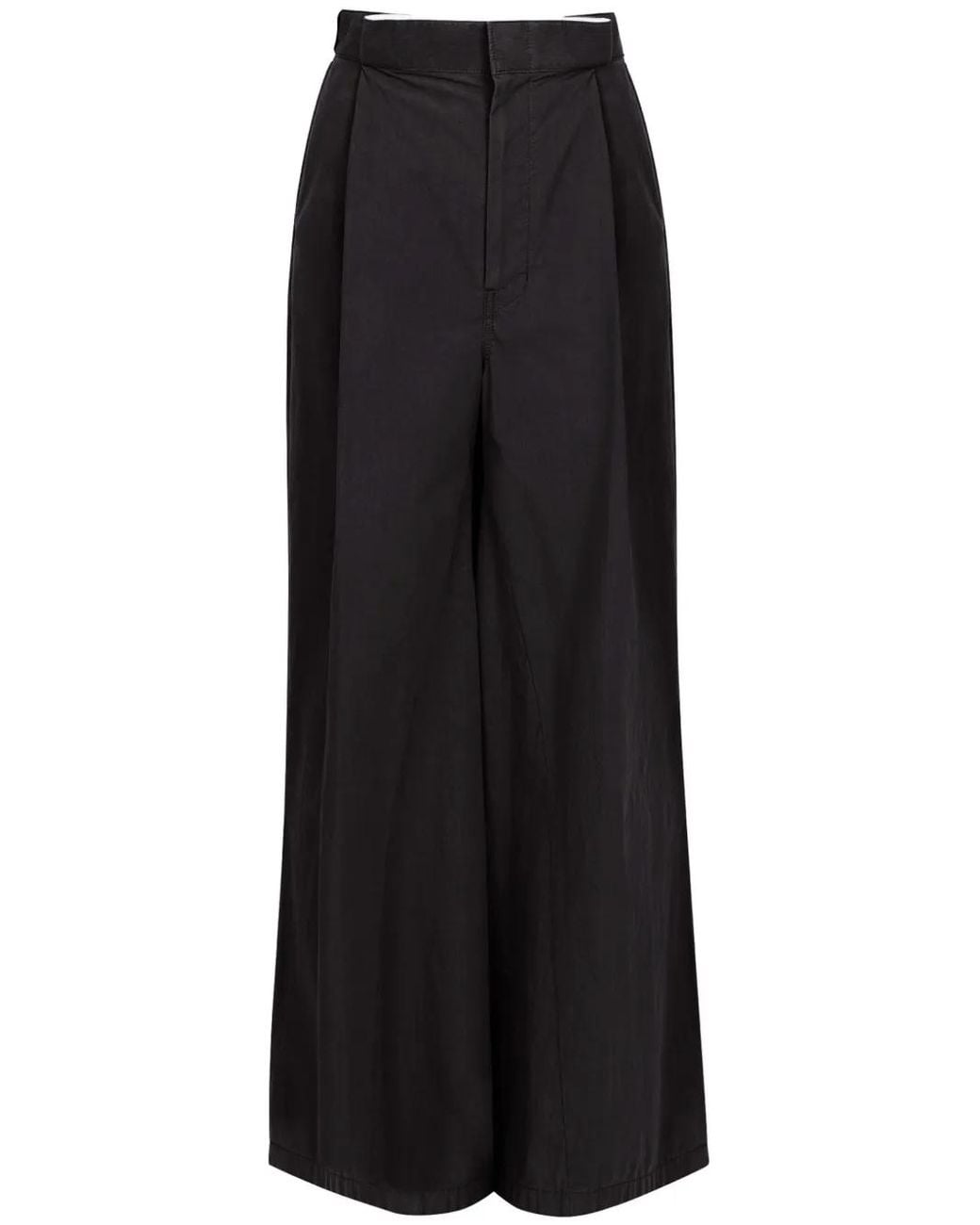 Maison Margiela Black Four-Stitch Logo Palazzo Trousers