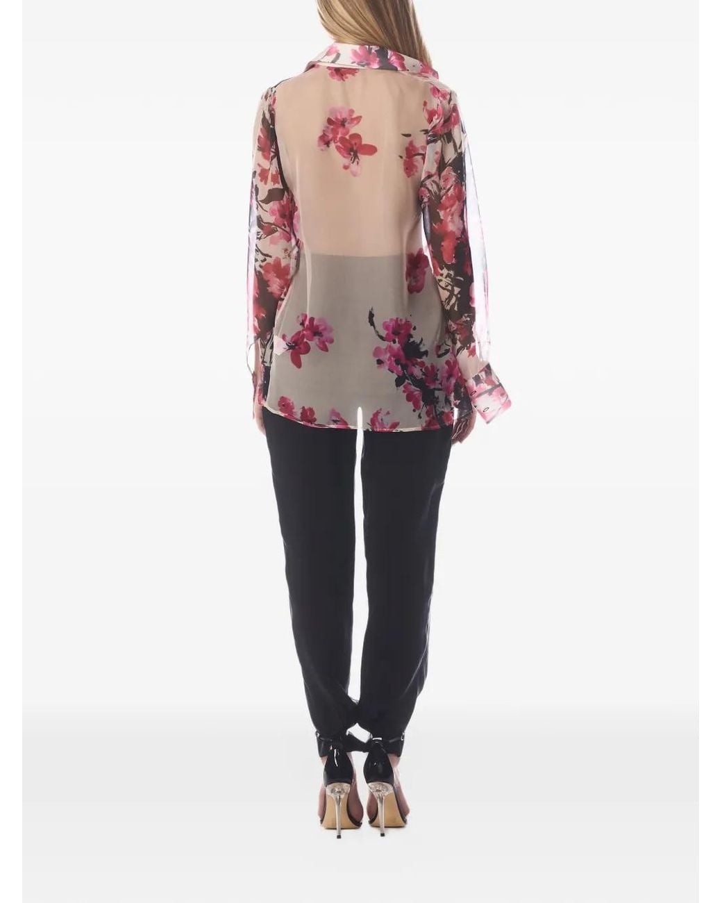 Tessitura Body Couture Multicolor Floral-Print Silk Shirt