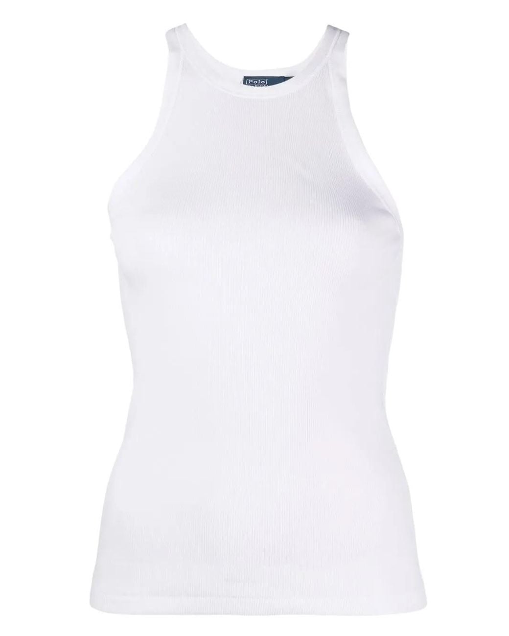 Polo Ralph Lauren White Ribbed Cotton Tank Top