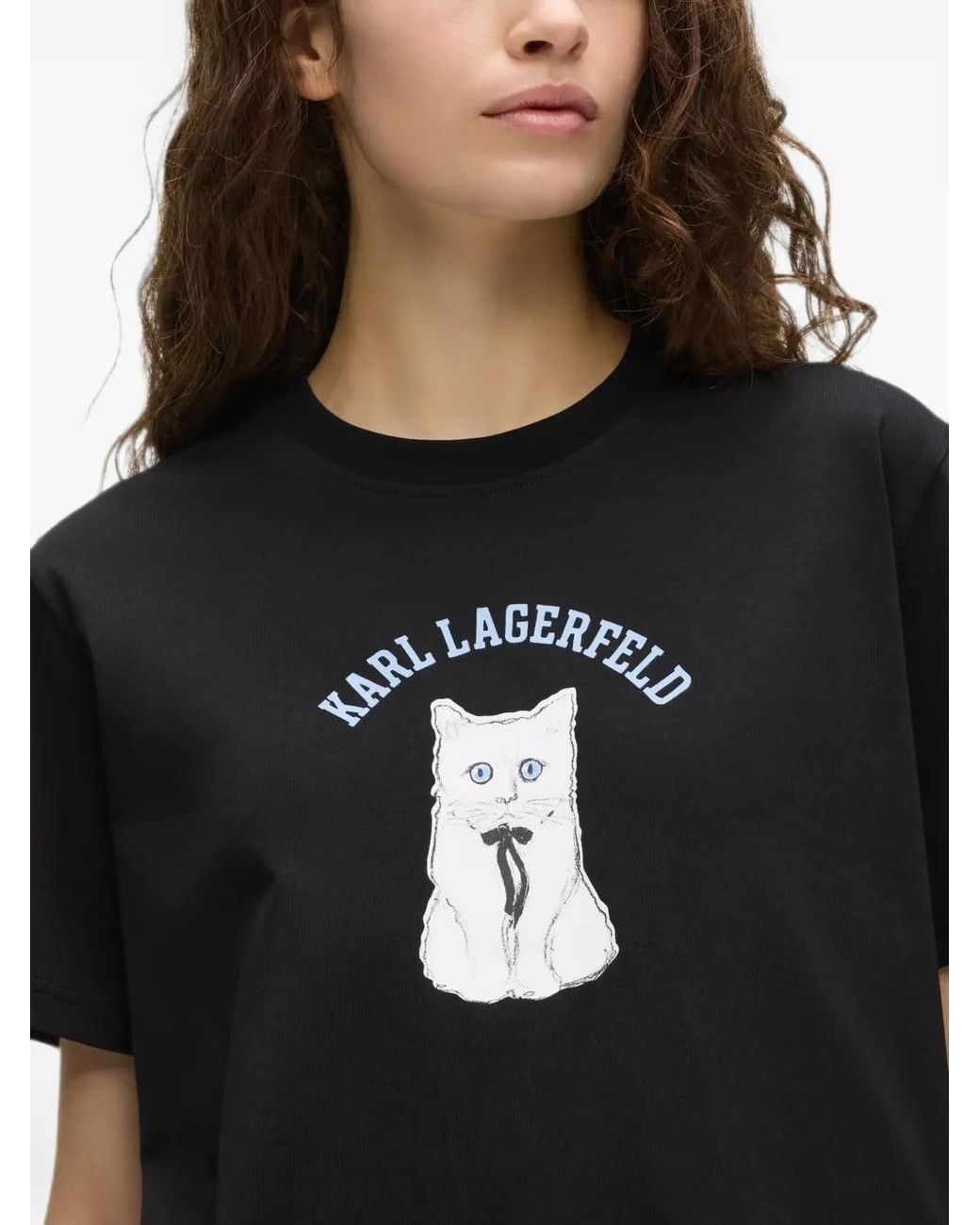Karl Lagerfeld Black Ikon Choupette T-Shirt