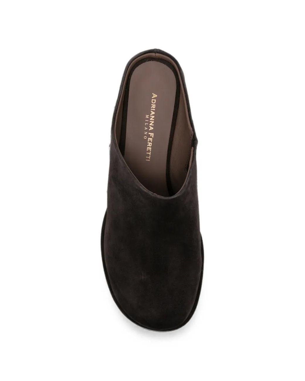 ADRIANNA FERETTI Black Suede Block-Heel Mules