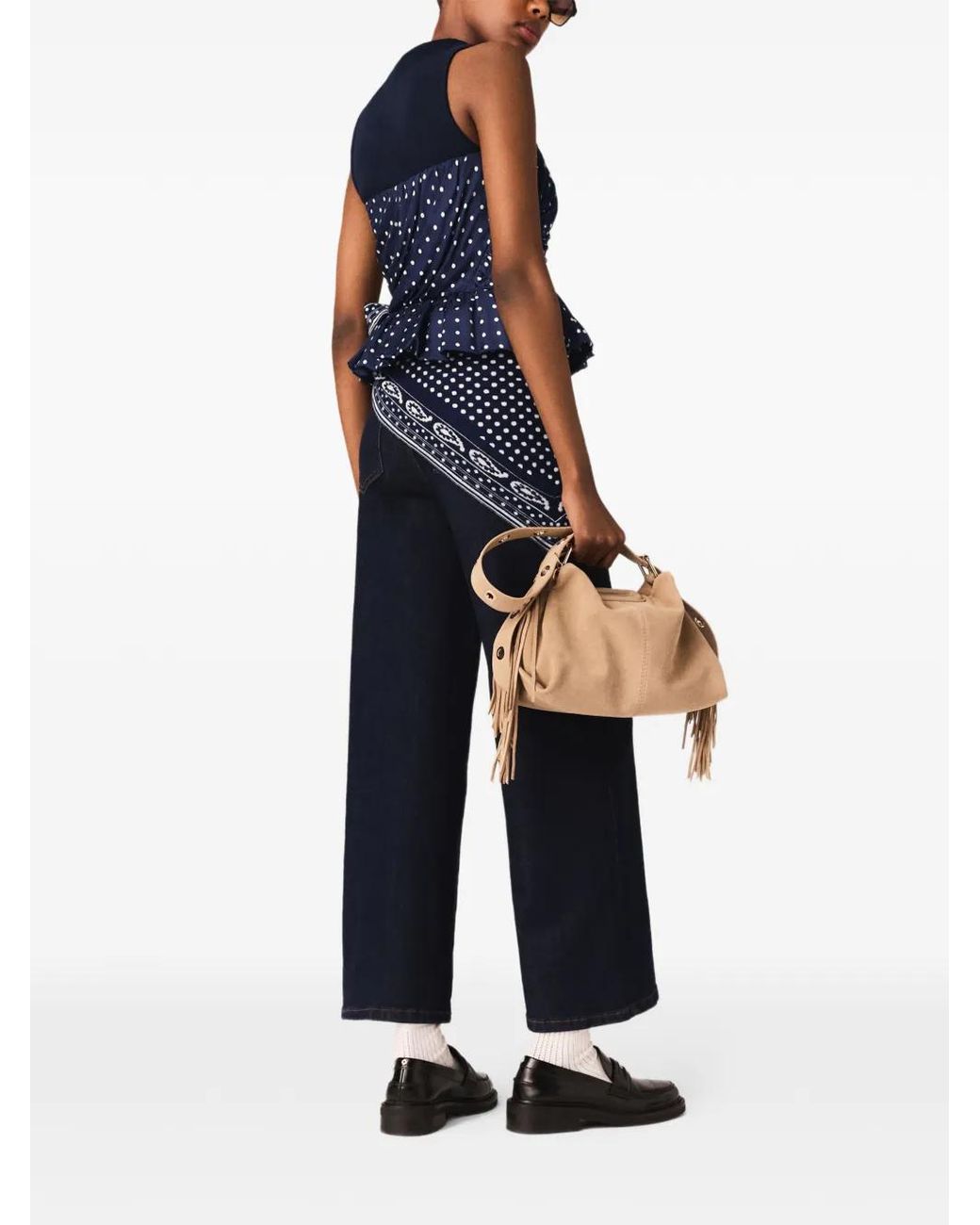 Maje Bustier Top Met Patroon in het Blue