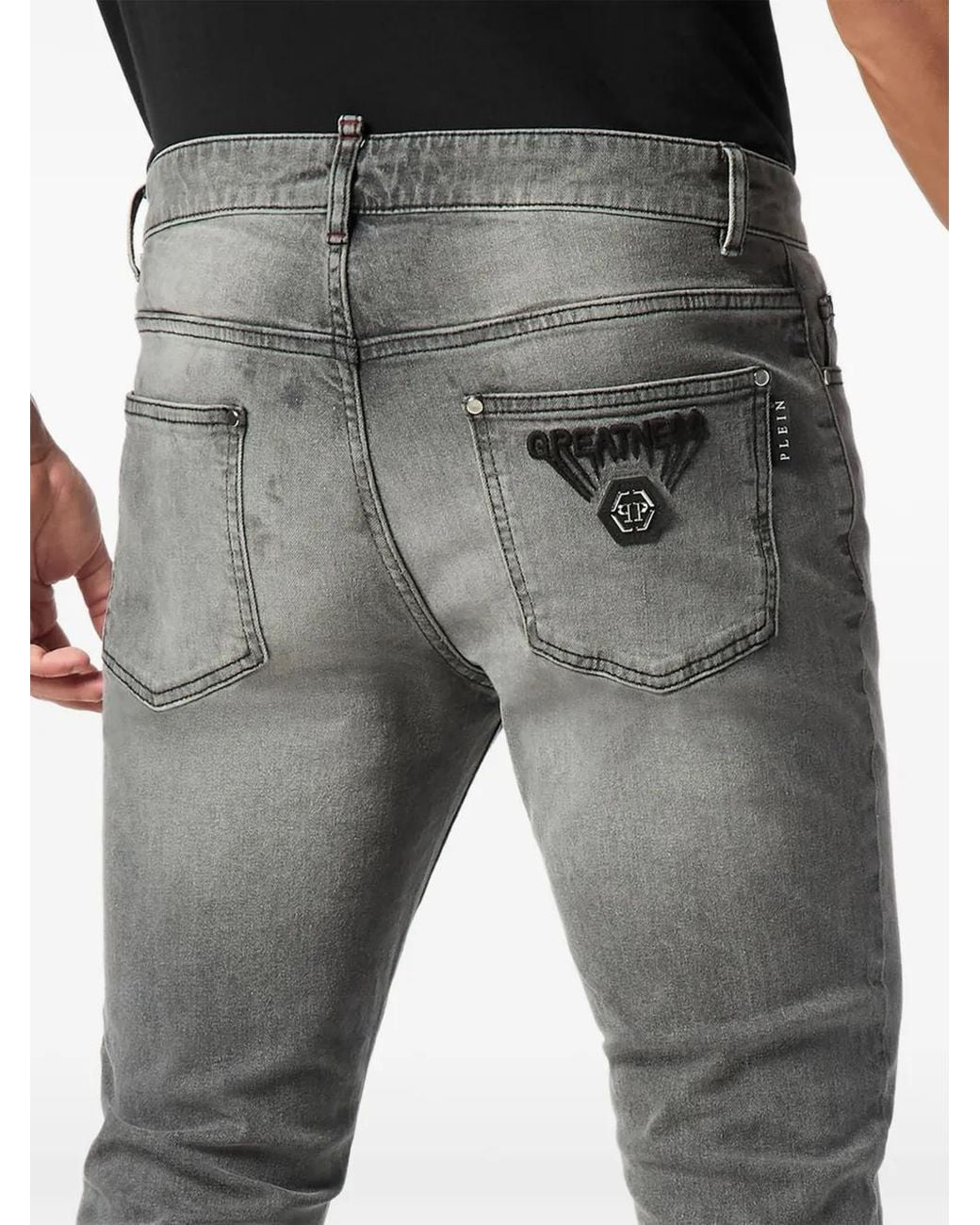 Philipp Plein Gray Skinny Jeans Greatness for men