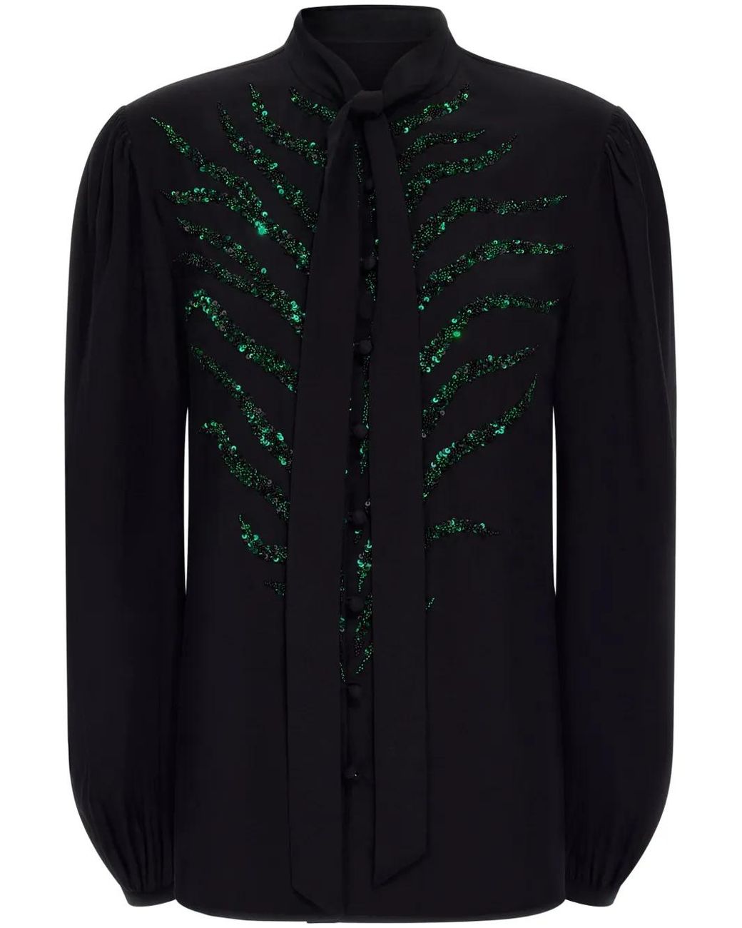 Roberto Cavalli Blue Sequin-Embellished Blouse