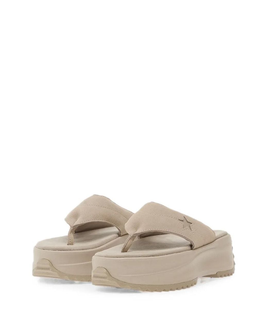 Converse White Run Star Suede Platform Sandals