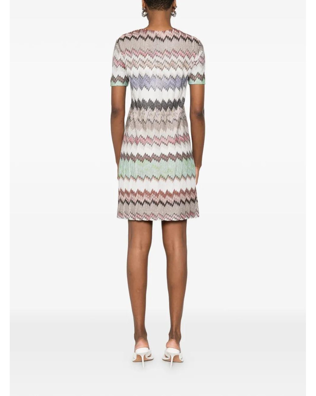 Missoni White Zig Zag Short Dress