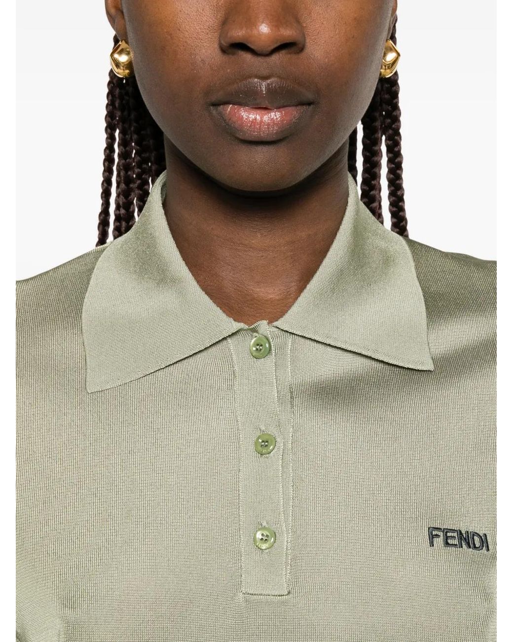 Polo Con Botones Fendi de color White