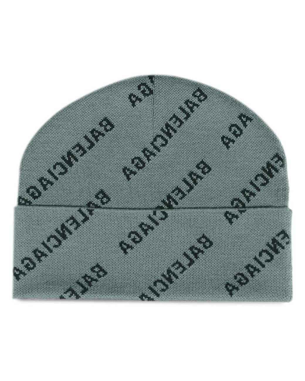 Balenciaga Mirror Logo Beanie Hat in Gray | Lyst