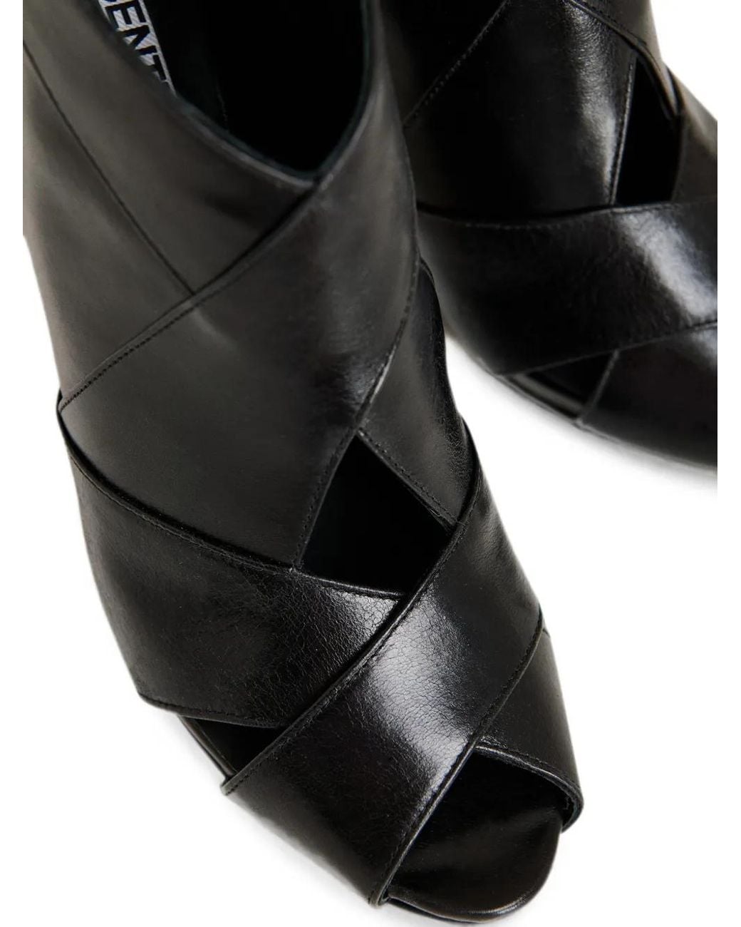 Essentiel Antwerp Black Keeptoe4 Peep-Toe Sandals
