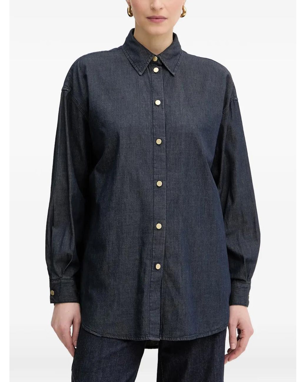 ARMANI EXCHANGE Blue Relaxed-Fit Denim Shirt