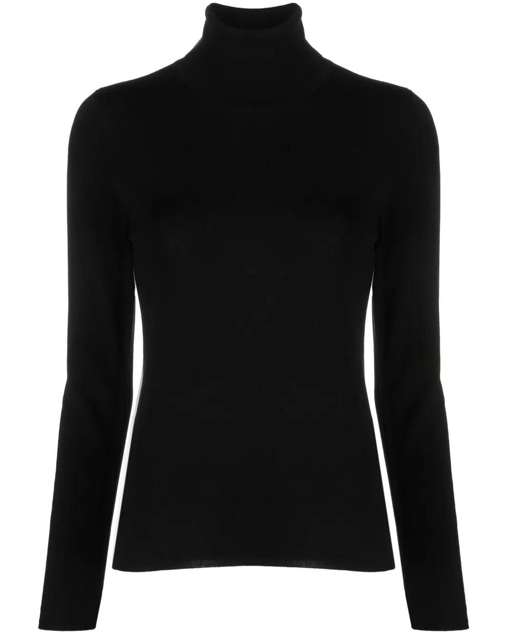 Zanone Black Fine-Knit High-Neck Jumper