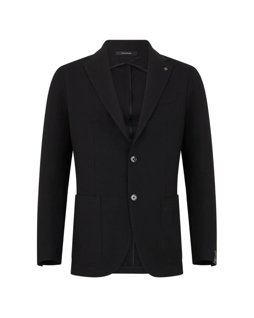 Tagliatore Black Single-Breasted Blazer for men