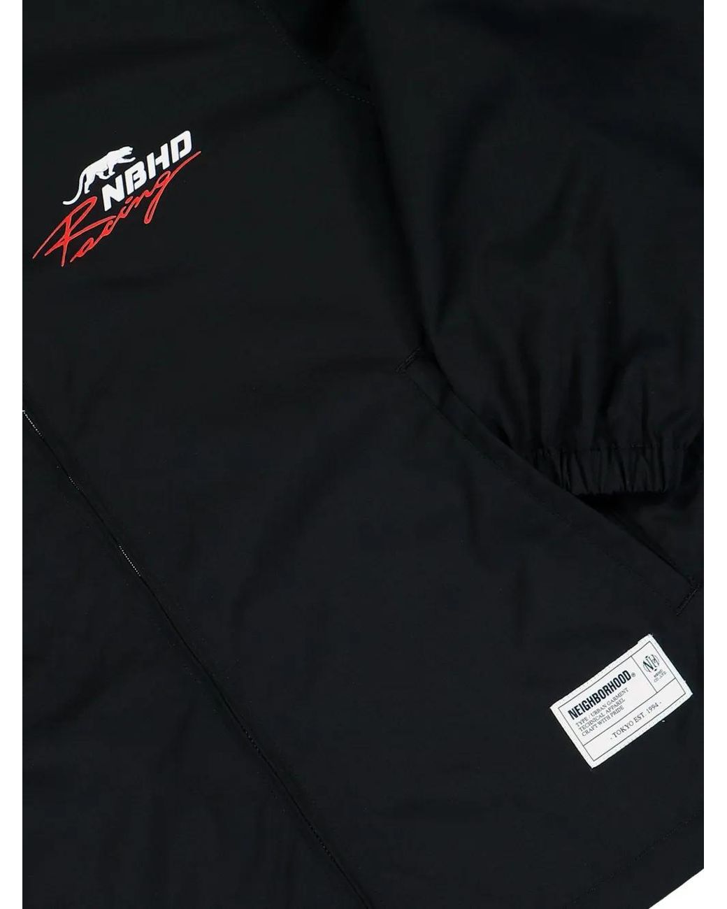 Neighborhood Black Logo-Print Zip-Up Jacket for men