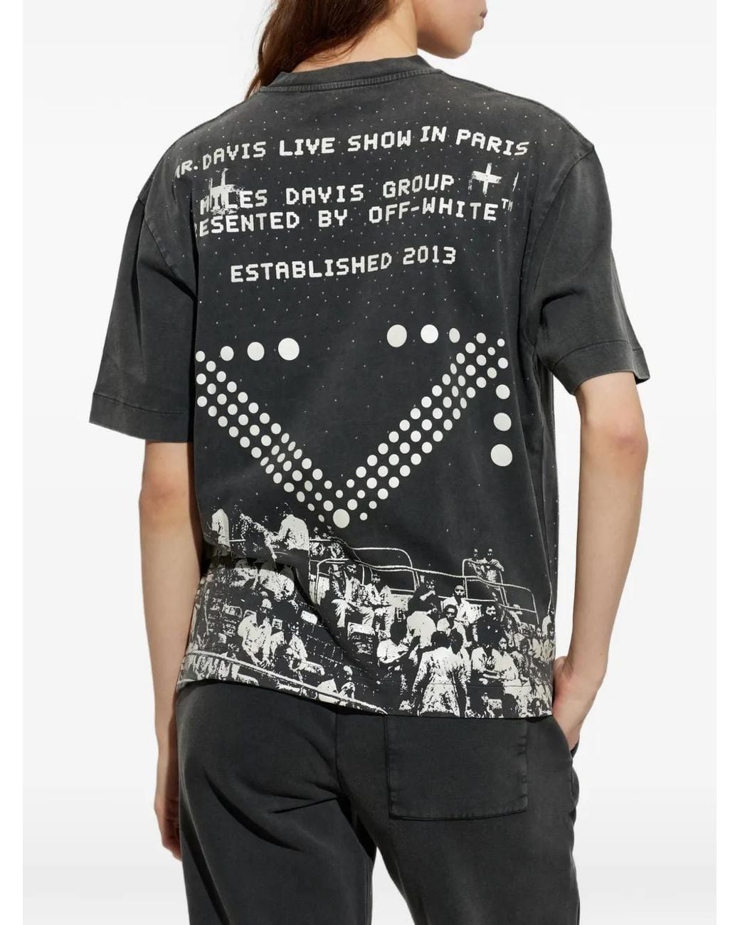 Off-White c/o Virgil Abloh Black Graphic-Print Crystal-Embellished T-Shirt