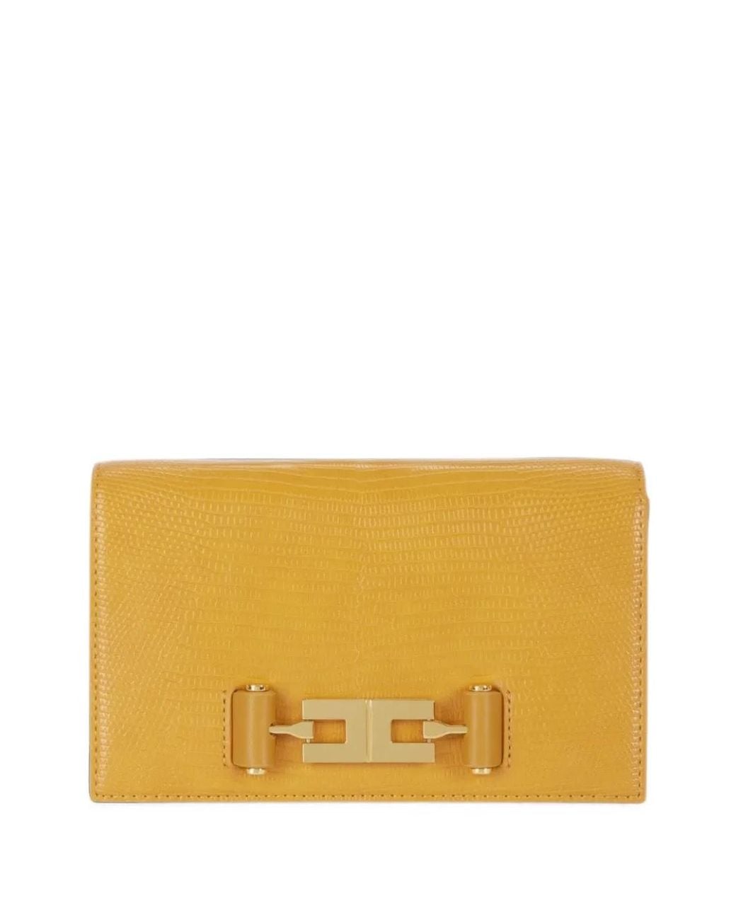 Elisabetta Franchi Orange Shoulder Bag With Groumette Chain