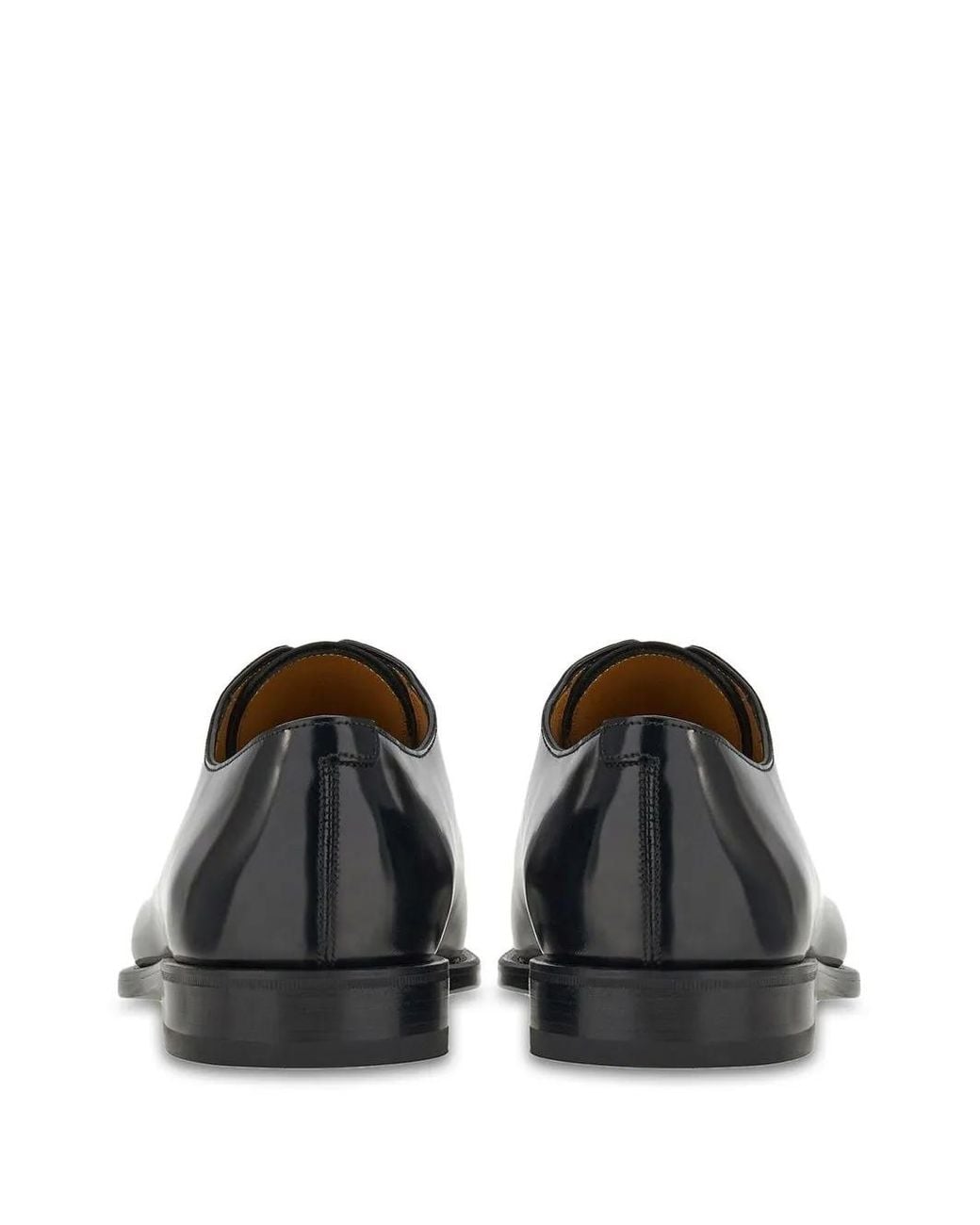 Ferragamo Black Leather Oxford Shoes for men