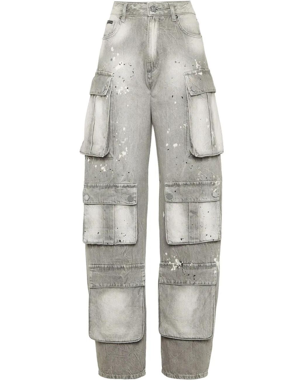 Philipp Plein Gray Cargo-Pocket Jeans