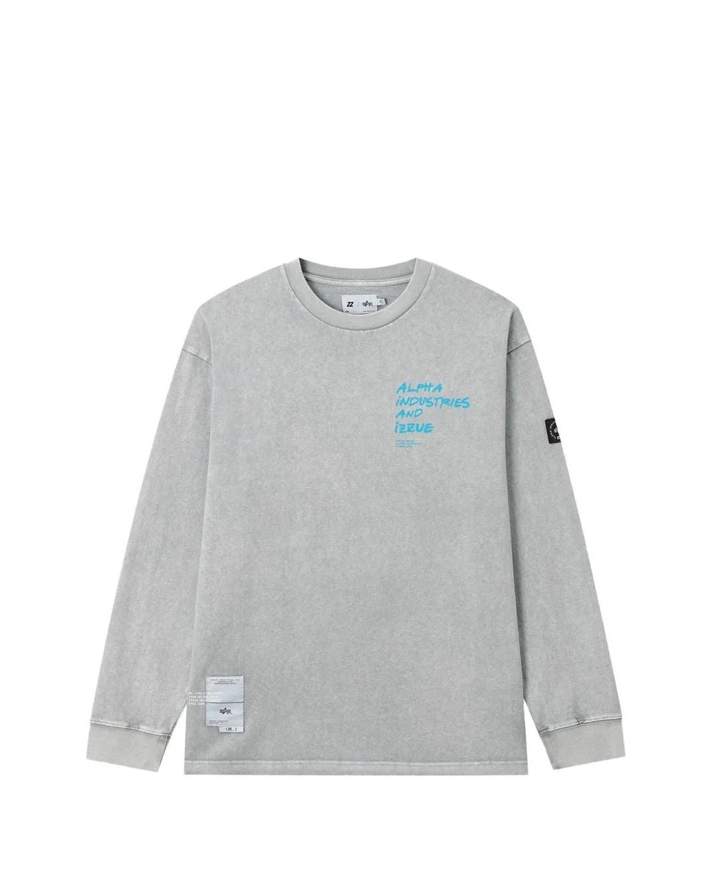 Izzue Gray Logo-Print Long-Sleeve Sweatshirt for men