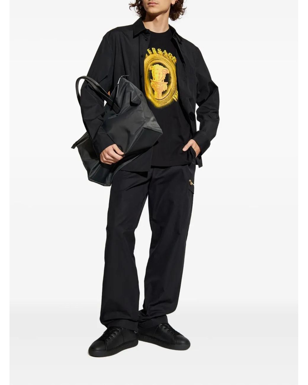 Versace Blue Zip-Pocket Trousers for men