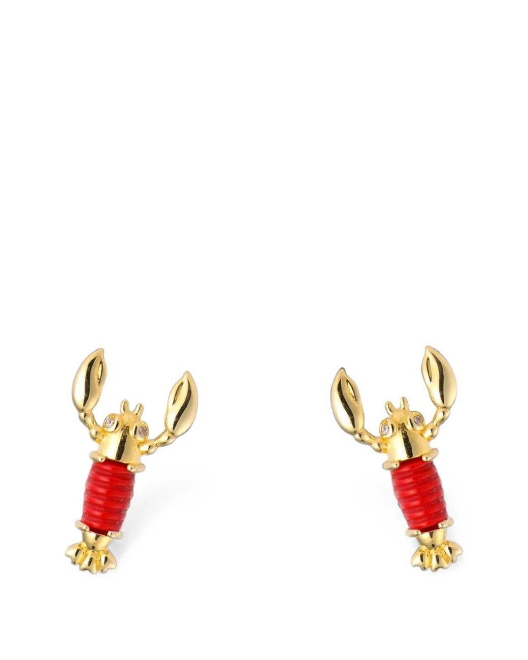 Eshvi White Lobster Stud Earrings