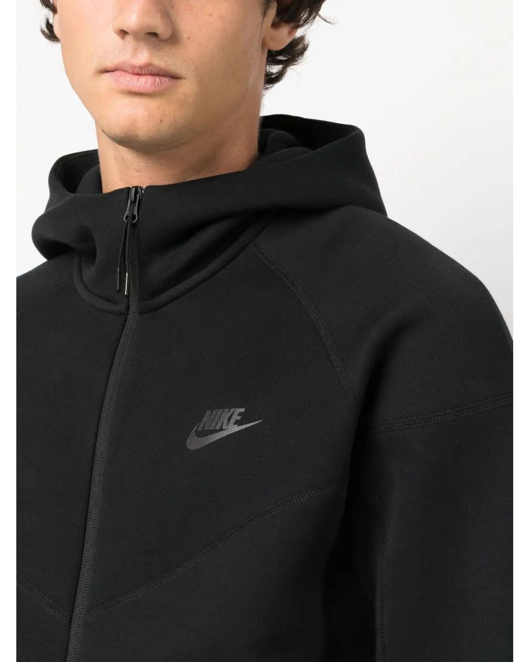 Nike Black Tech Fleece Zip-Up Hoodie for men
