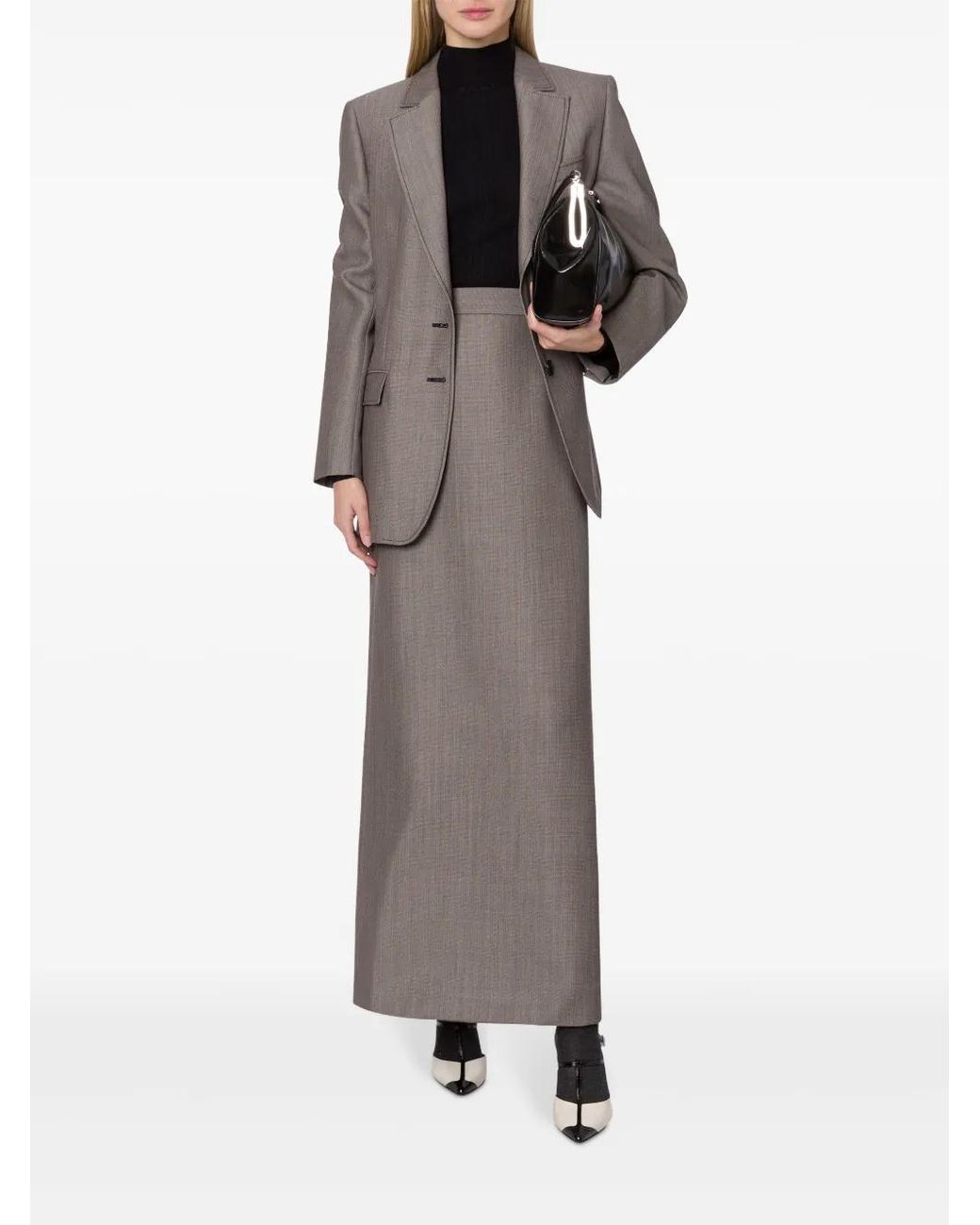 Alberta Ferretti Brown Wool Tweed Blazer