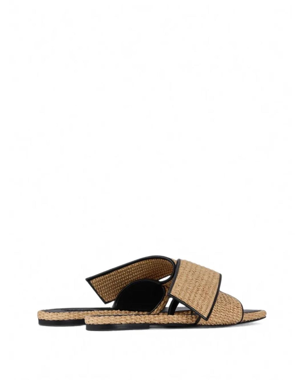 Givenchy White Sliced Square Raffia-Effect Flat Mules