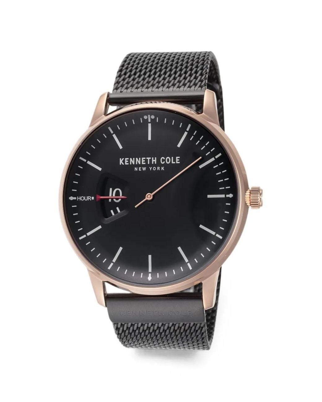 Kenneth Cole Black Montre À Bracelet En Résille Mm for men