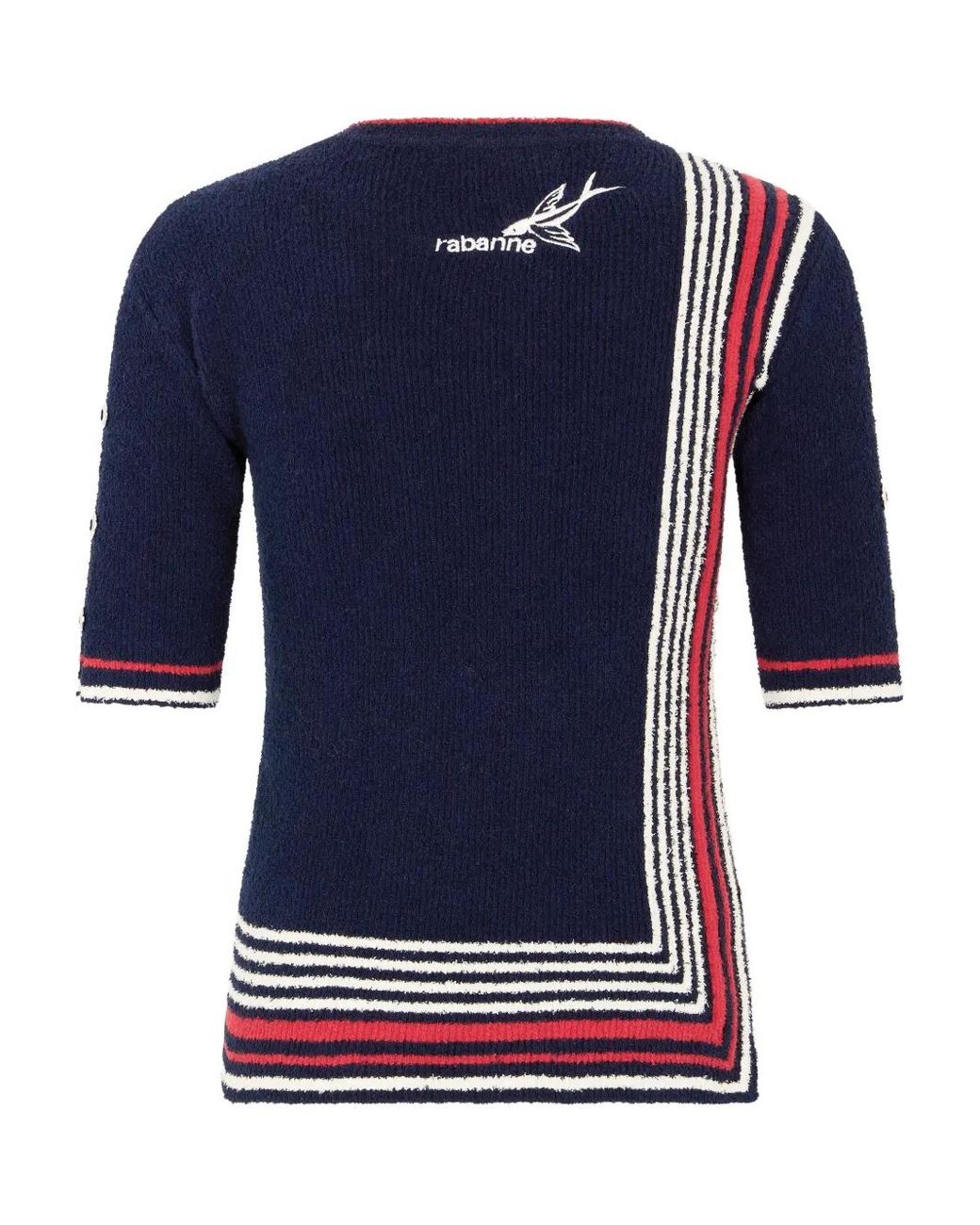 Rabanne Blue Striped Knitted Top