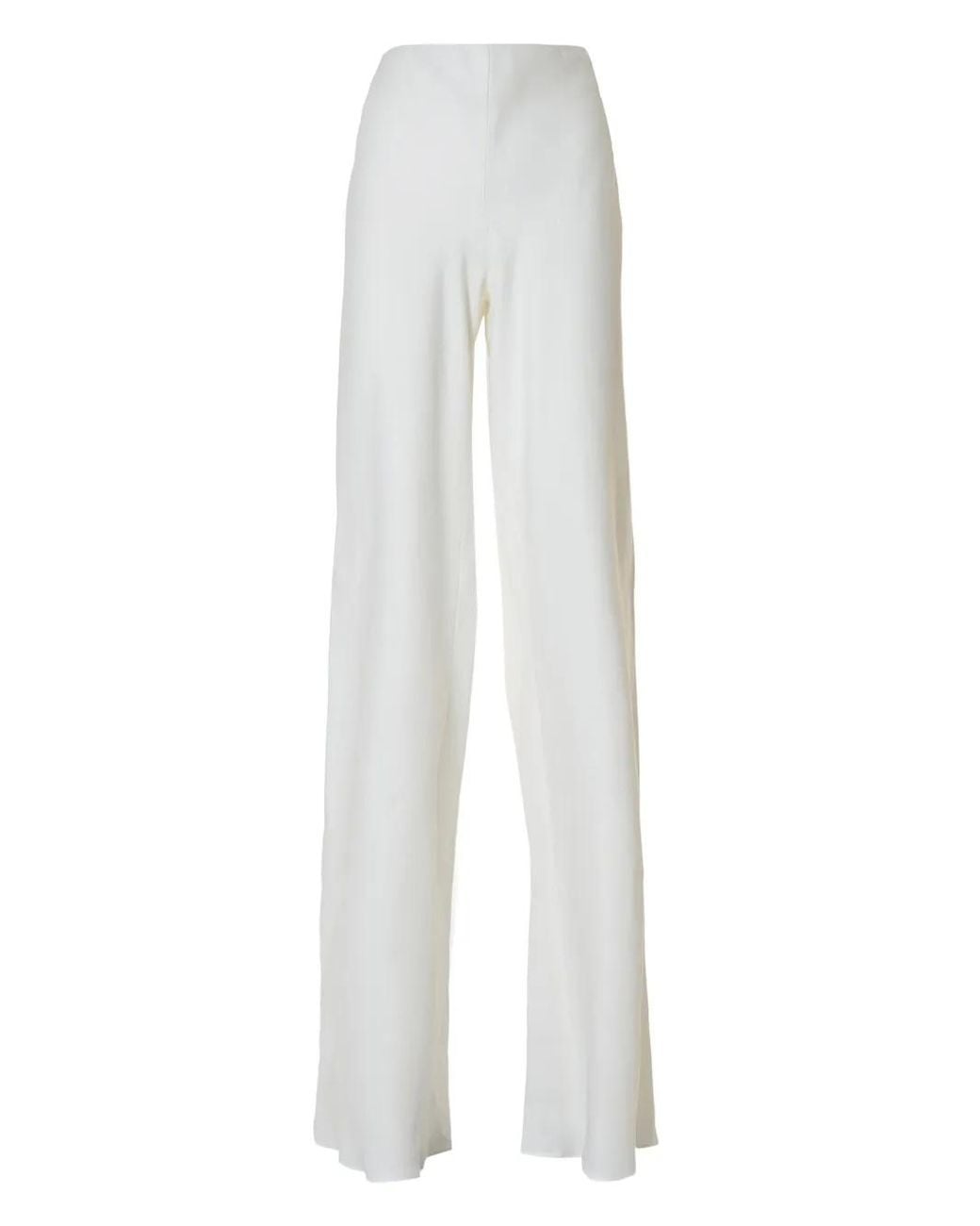Alberta Ferretti White Linen High-Waisted Trousers