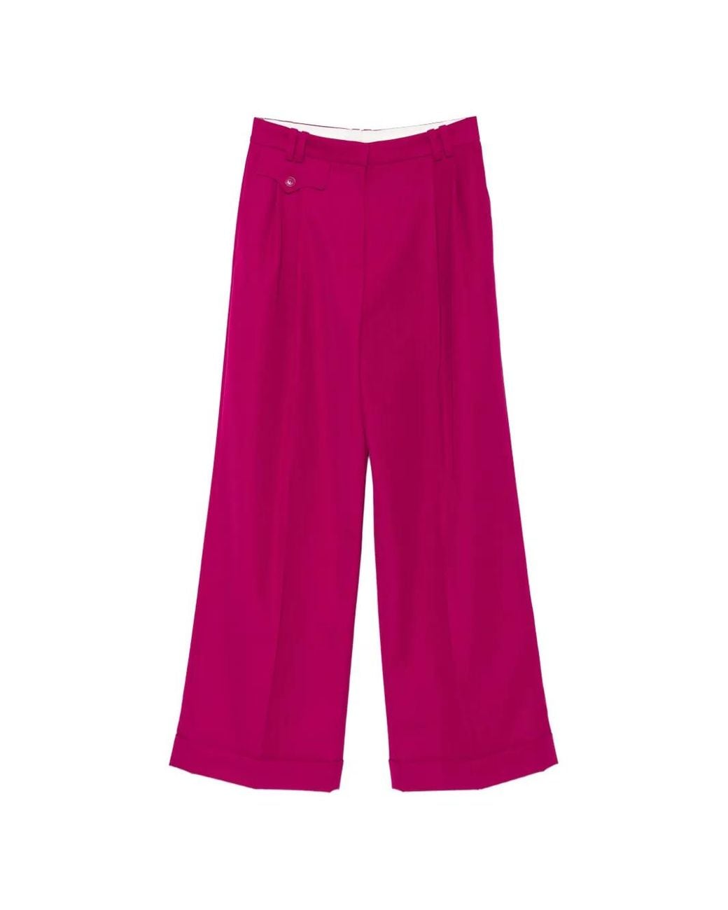 Zimmermann Pink Luna Wool Slouch Trousers