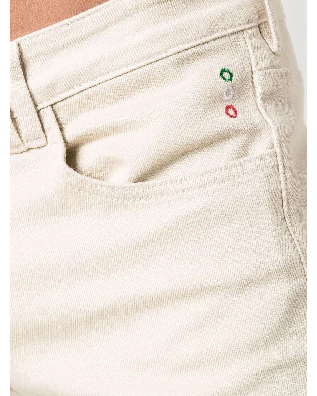 Philipp Plein Natural Logo-Plaque Slim-Fit Jeans for men